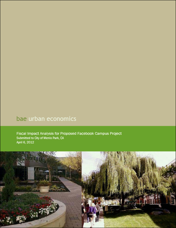 Fiscal Impact Analysis for Proposed Facebook Campus Project