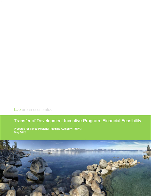 Transfer of Development Incentive Program: Financial Feasibility